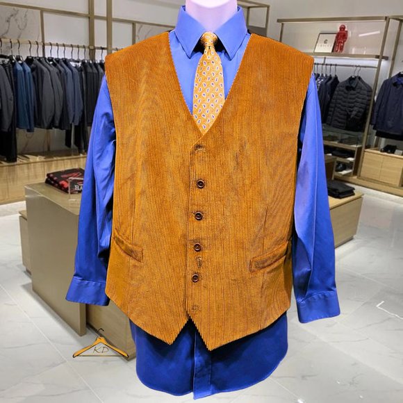 J. Peterman Corduroy Vest - XXL, Caramel, Italian Fabric, NWOT - Picture 2 of 7